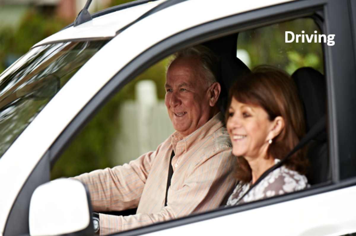 man and woman in front seat of vehile