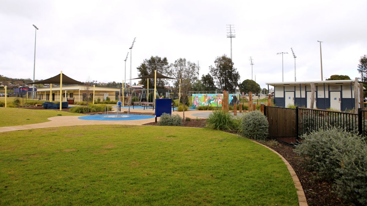 Play equipment, amenities block