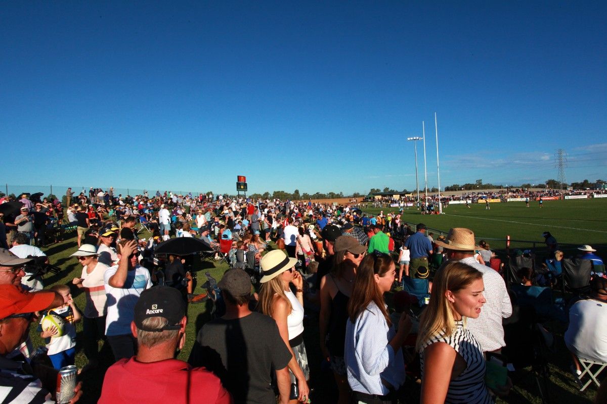 Crowds at 2016 Brumbies v Waratahs game at McDonald's Park