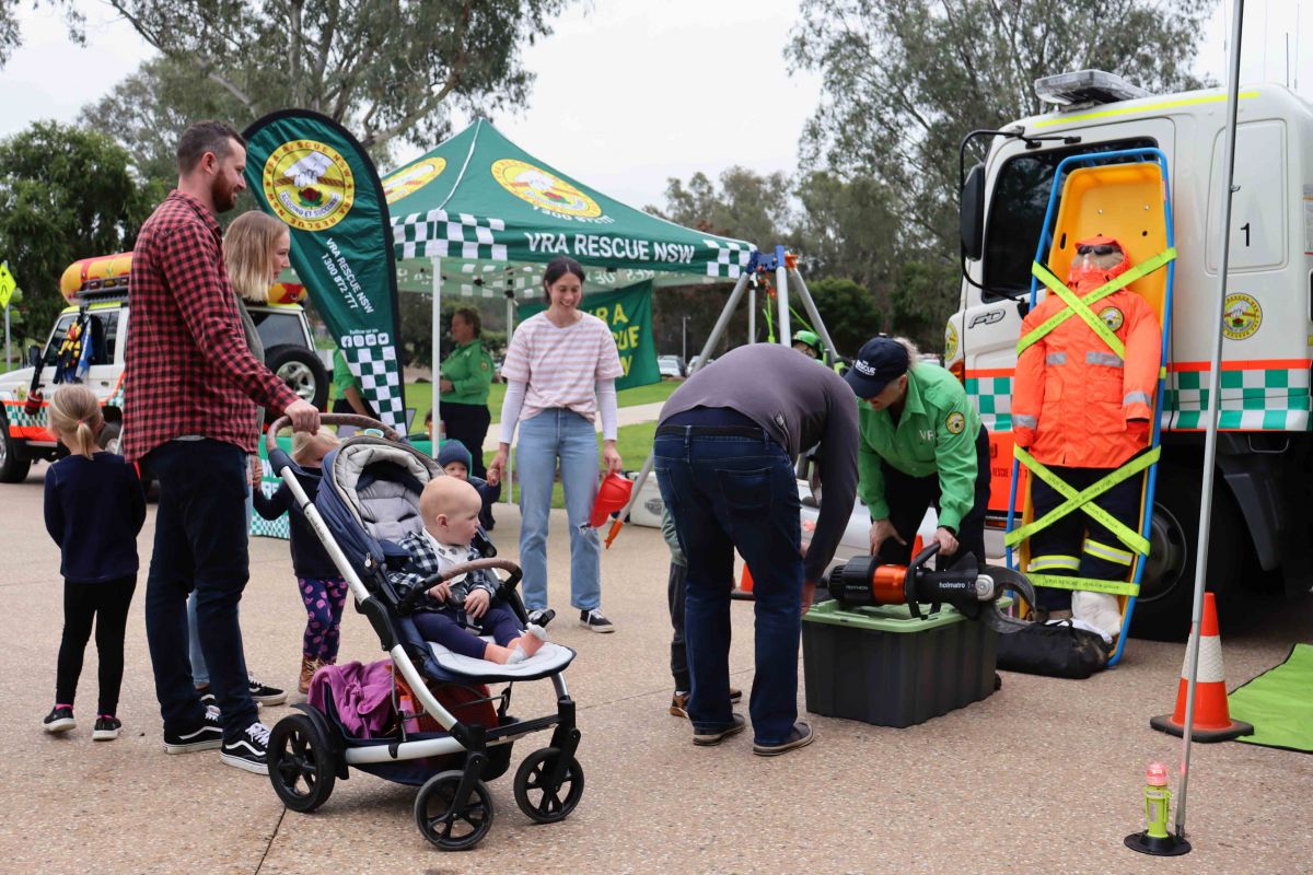 Families at Volunteer Rescue Association static display