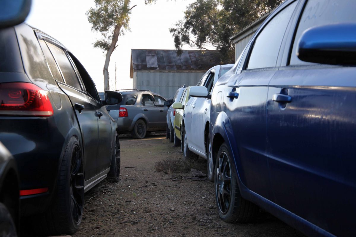 Cars in impound lot