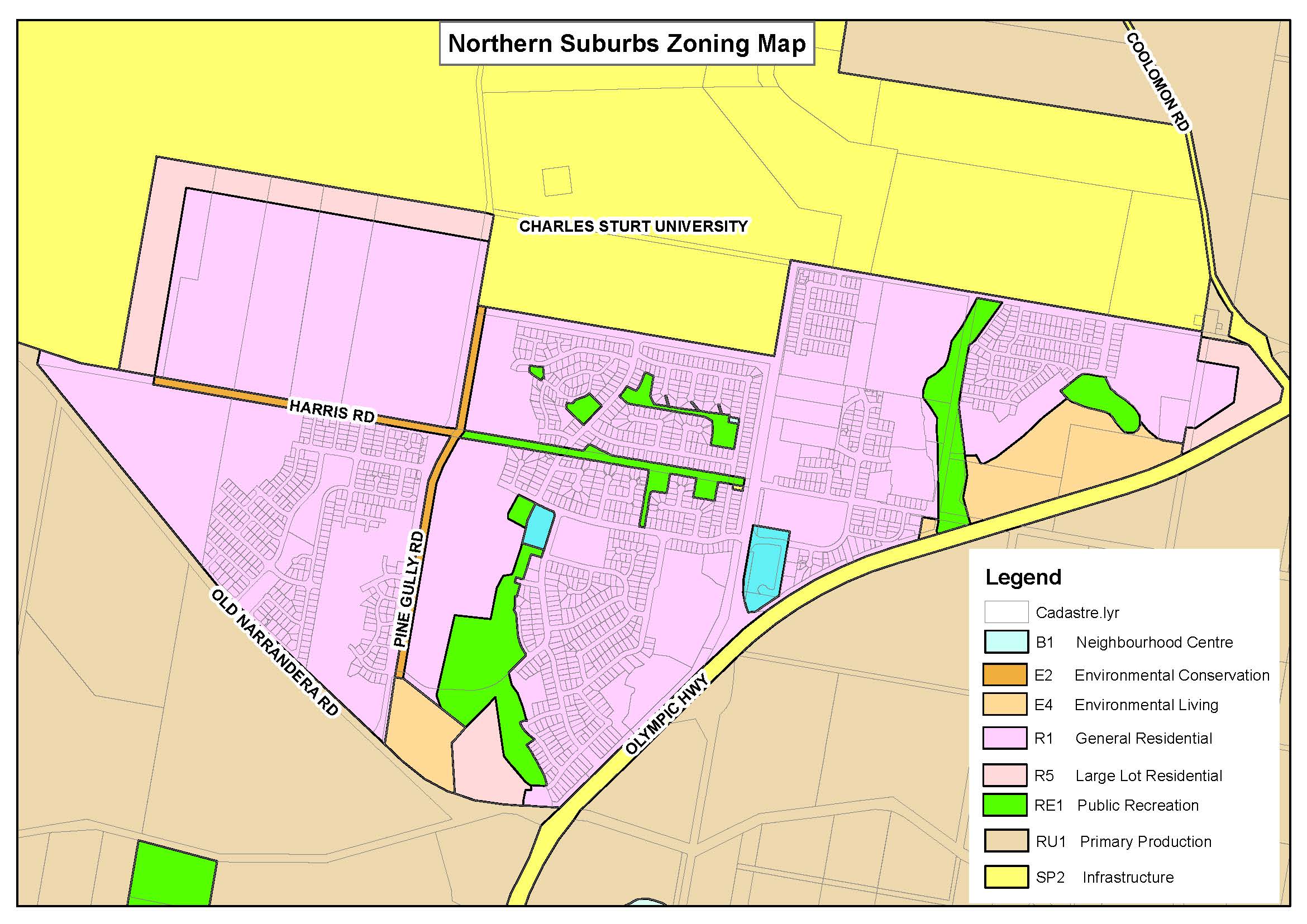 Northern Suburbs Zoning Map
