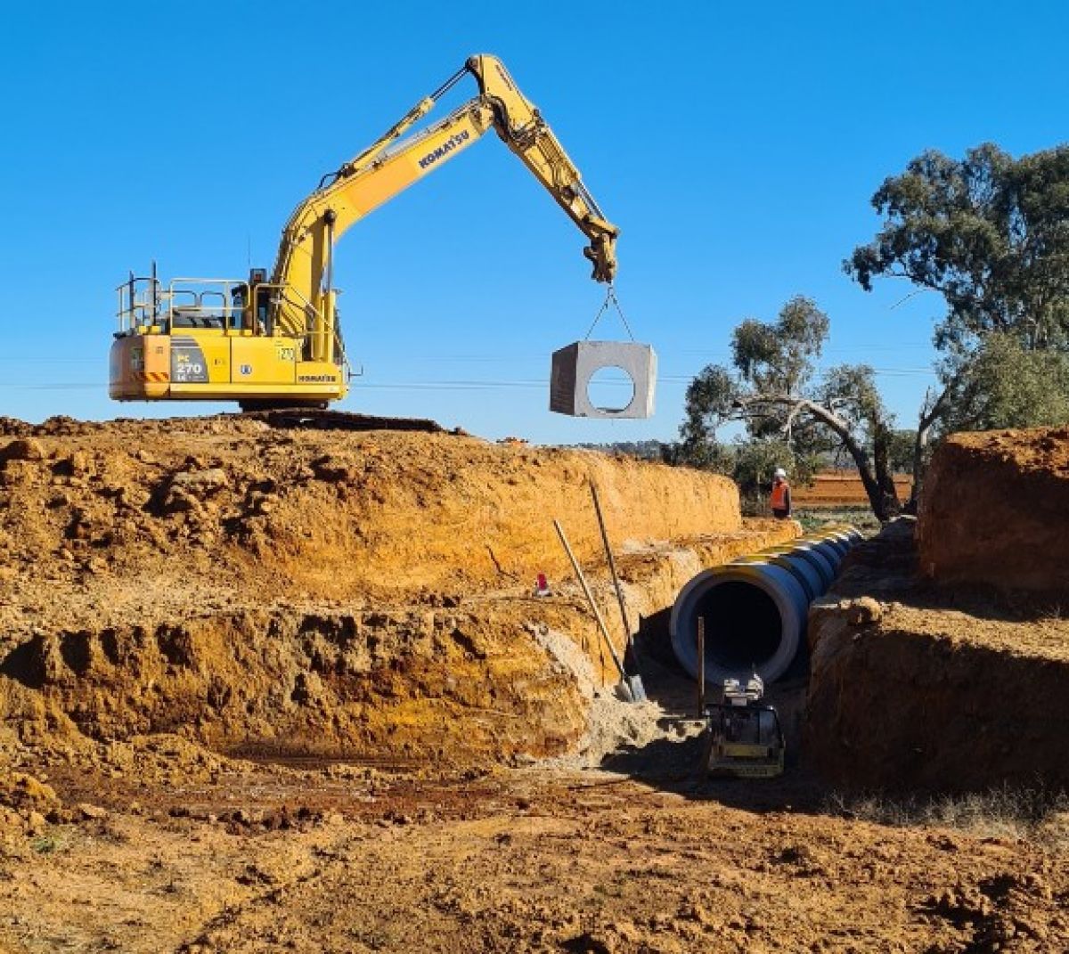 earthworks on drainage site