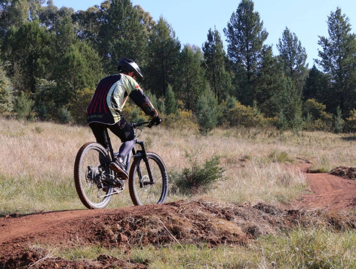 Bike rider on dirt track