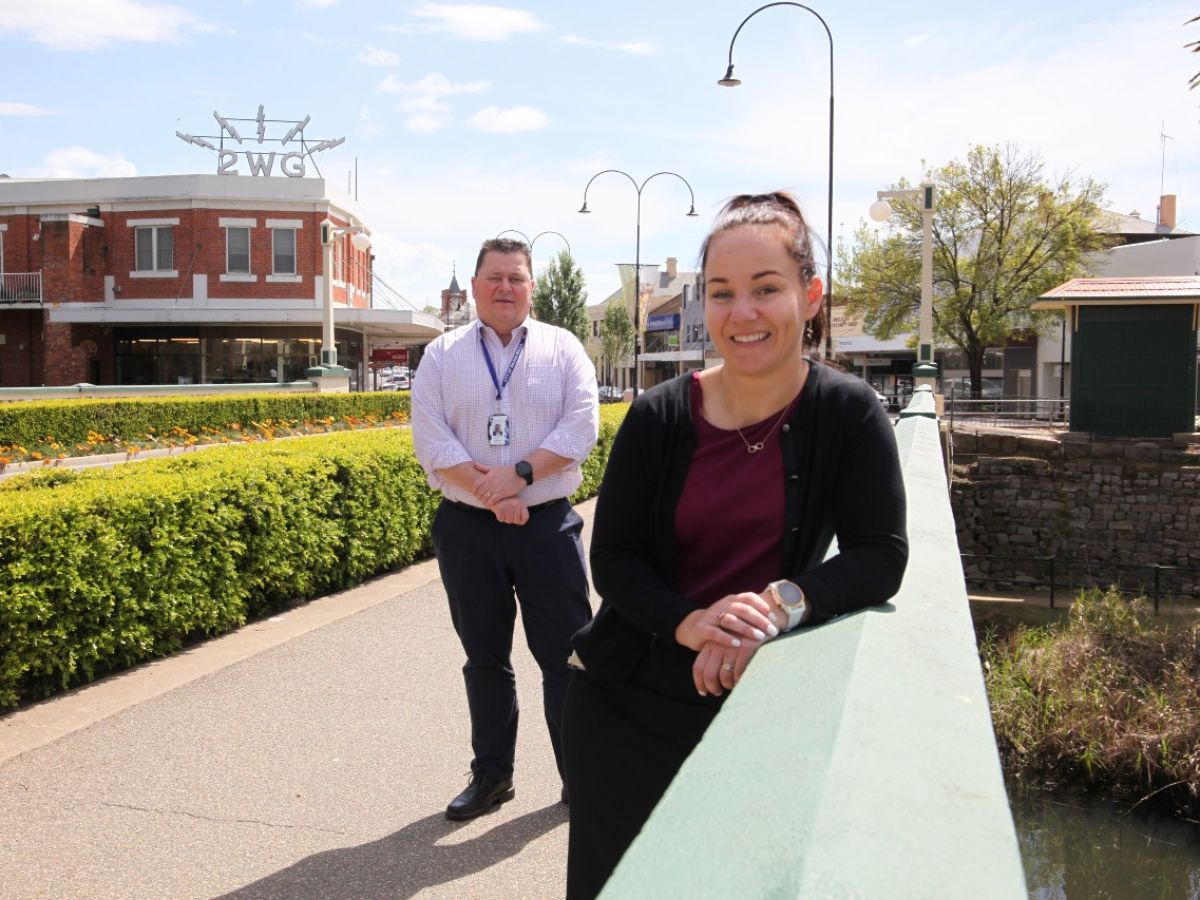 Director Regional Activation Michael Keys and Senior Strategic Planner Crystal Atkinson encourage the community to give their feedback on Wagga Wagga's City Centre.