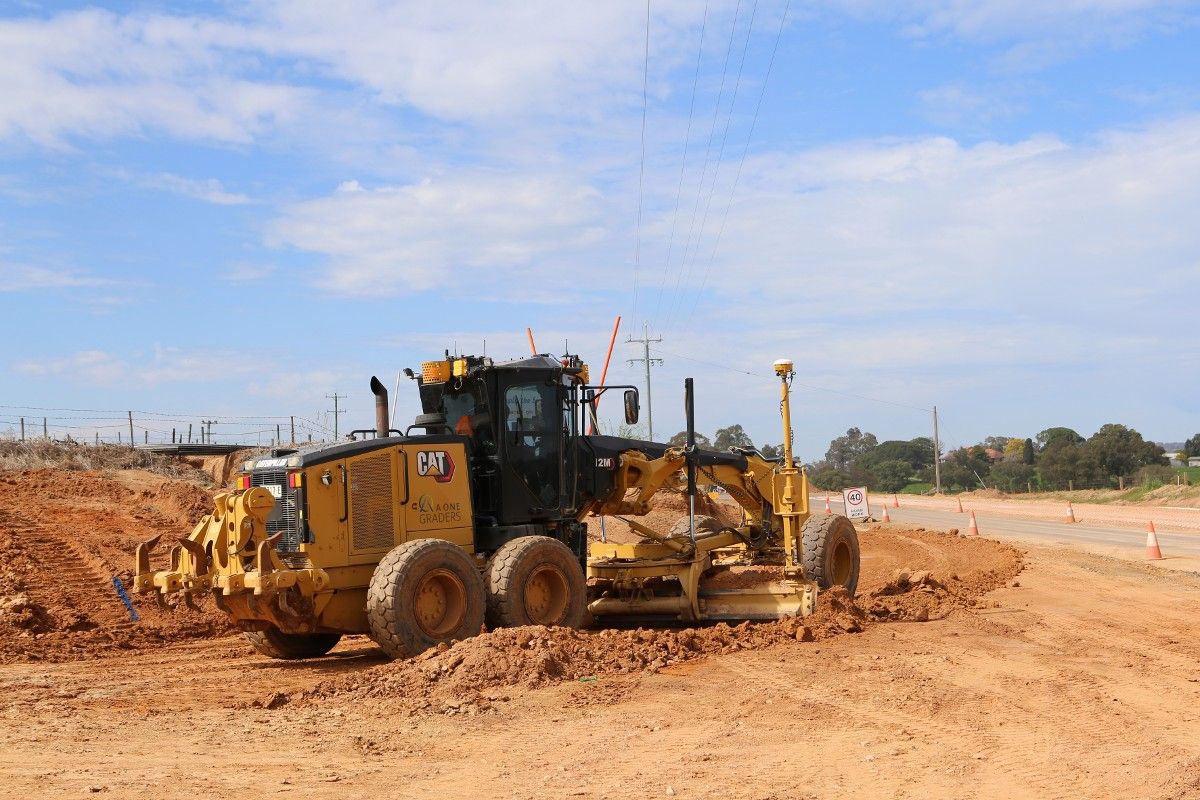 Grader undertaking earthworks