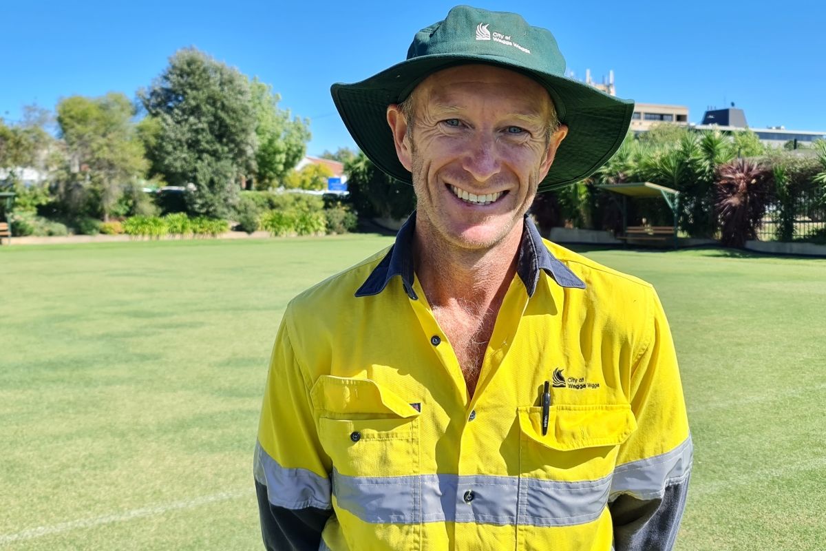 Council’s Supervisor Sportsgrounds Brian Cattell at croquet grounds, Bolton Park.