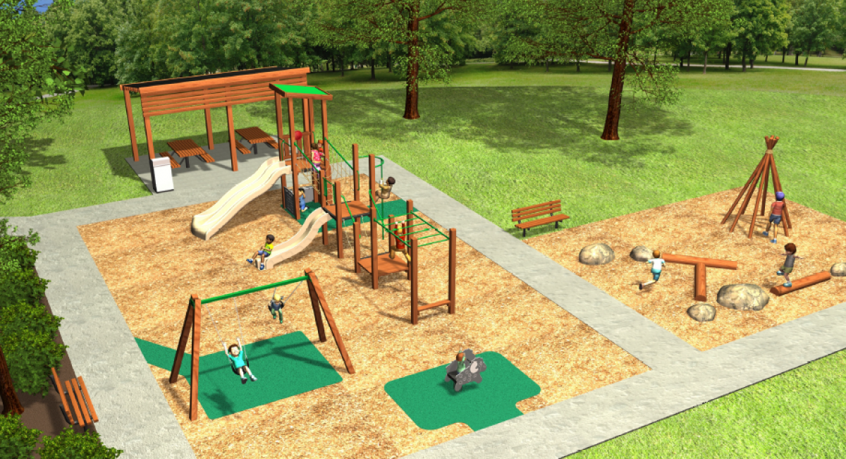 3D design concept of playground