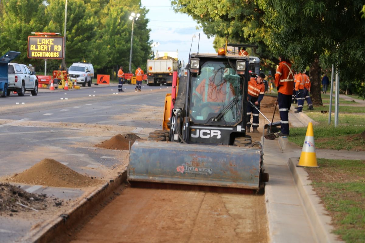 Machinery milling out road surface