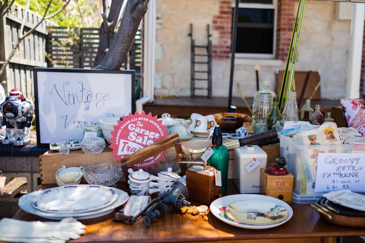 Several items sitting on a table outside.