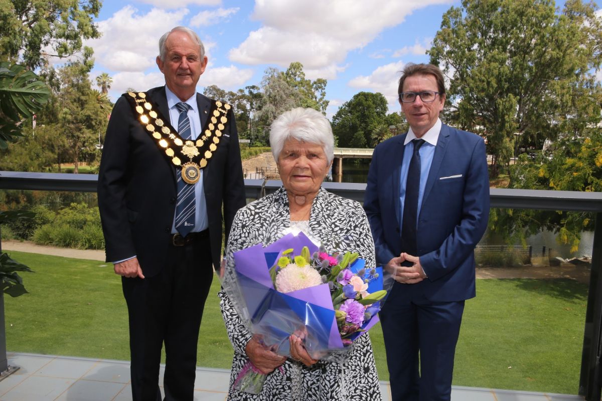 Aunty Isabel with Mayor and MP