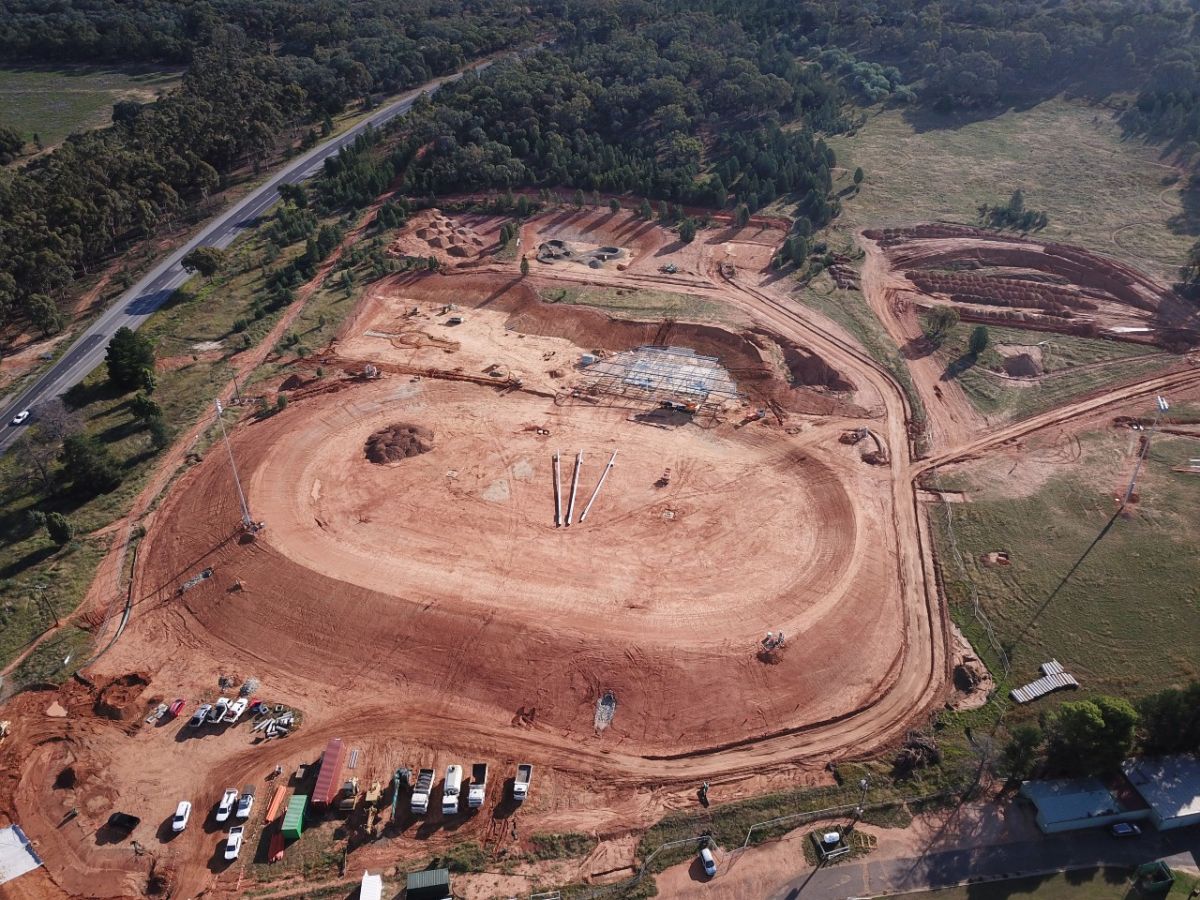 Aerial view of earthworks