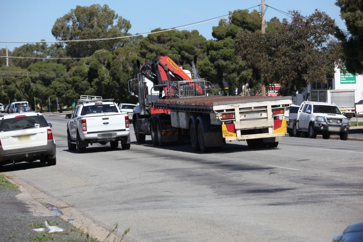 street scape cars and trucks