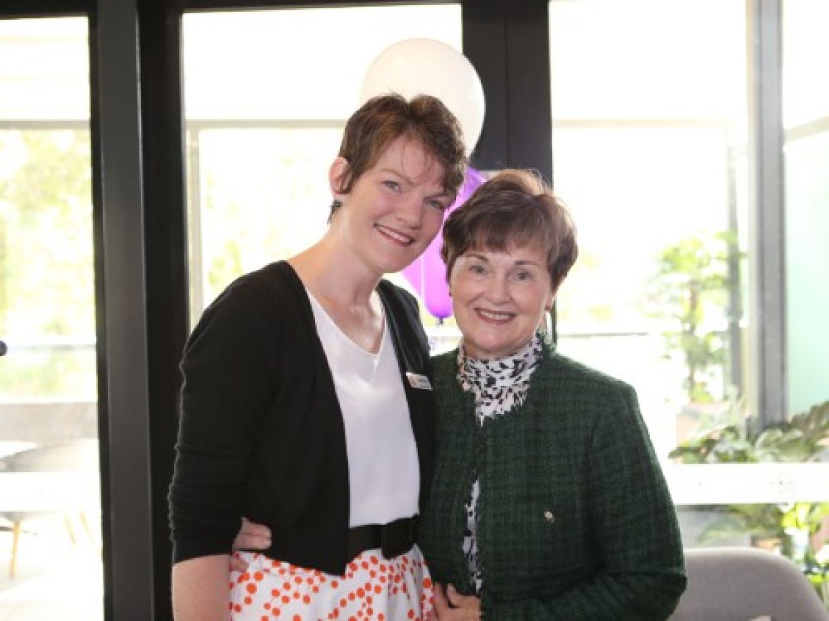 Local Woman of the Year Catherine Harvie celebrates with Frances Day OAM, her former dance teacher.