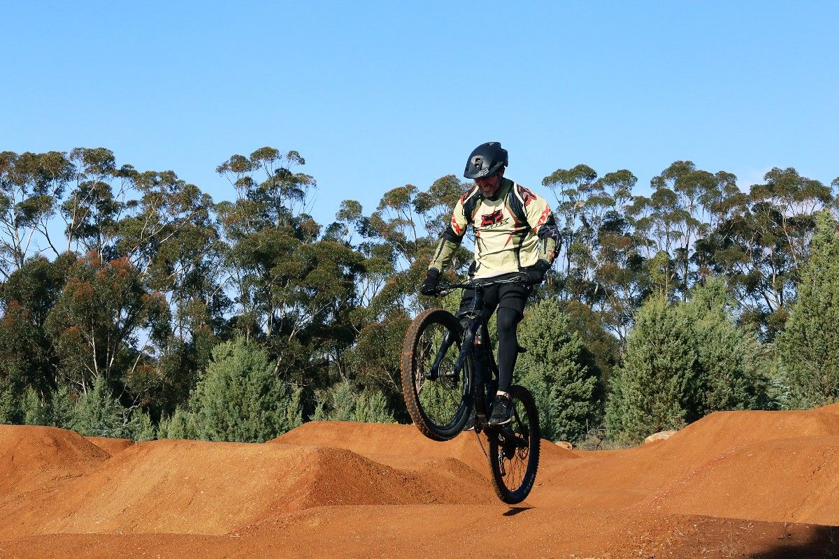 Man riding mountain bike