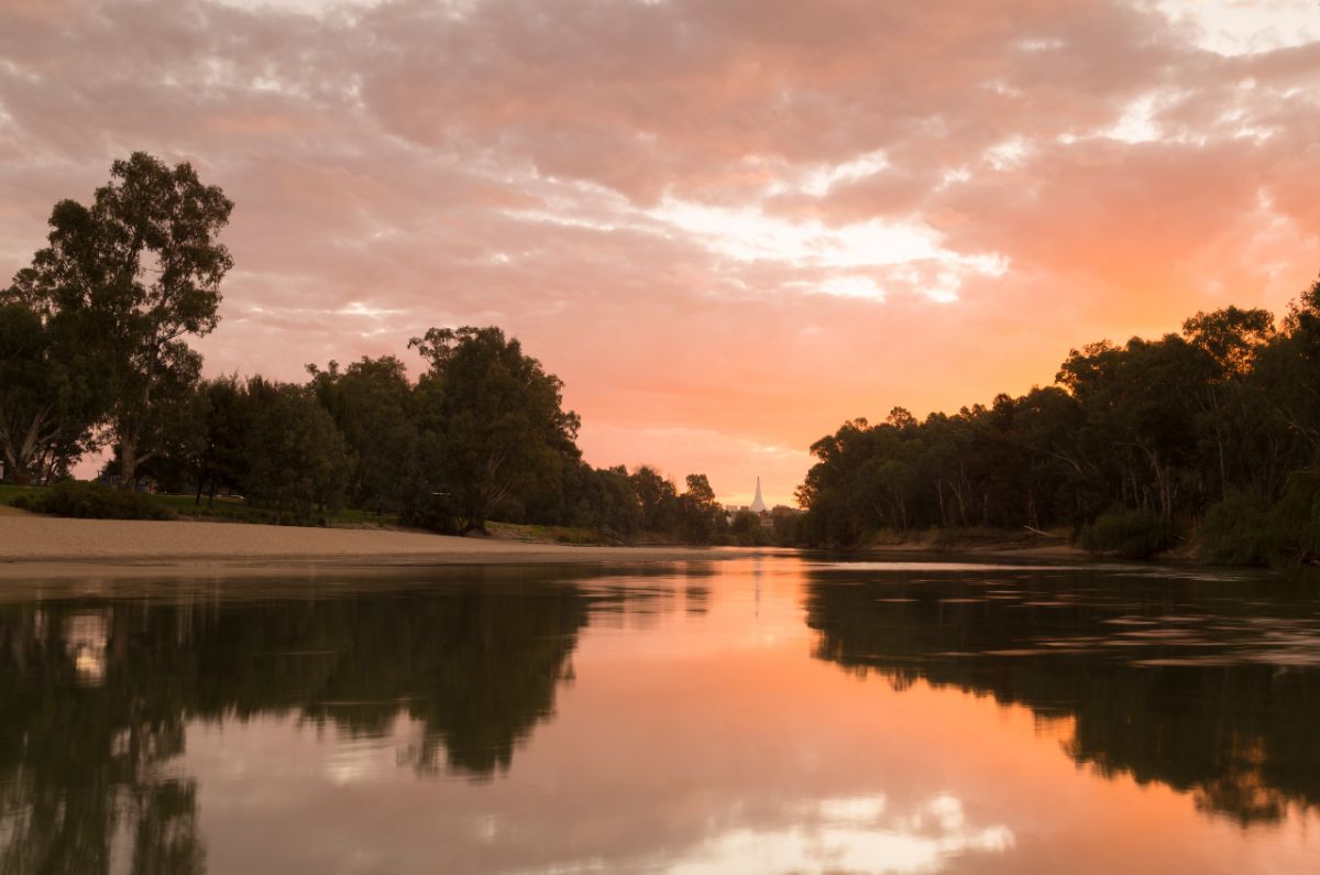 River at sunset