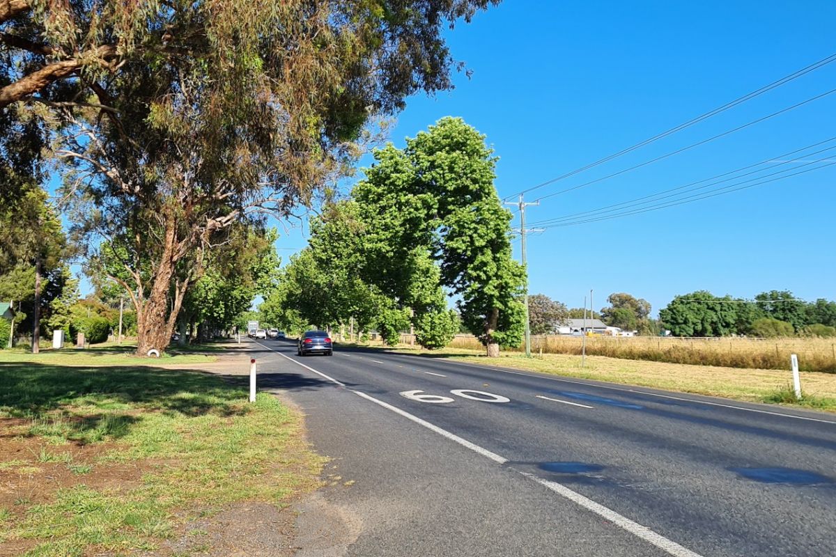 road with 60 on surface