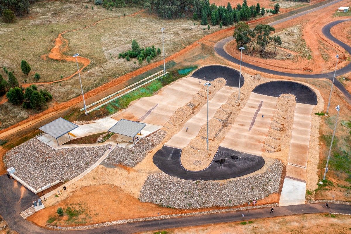 Aerial view of BMX track