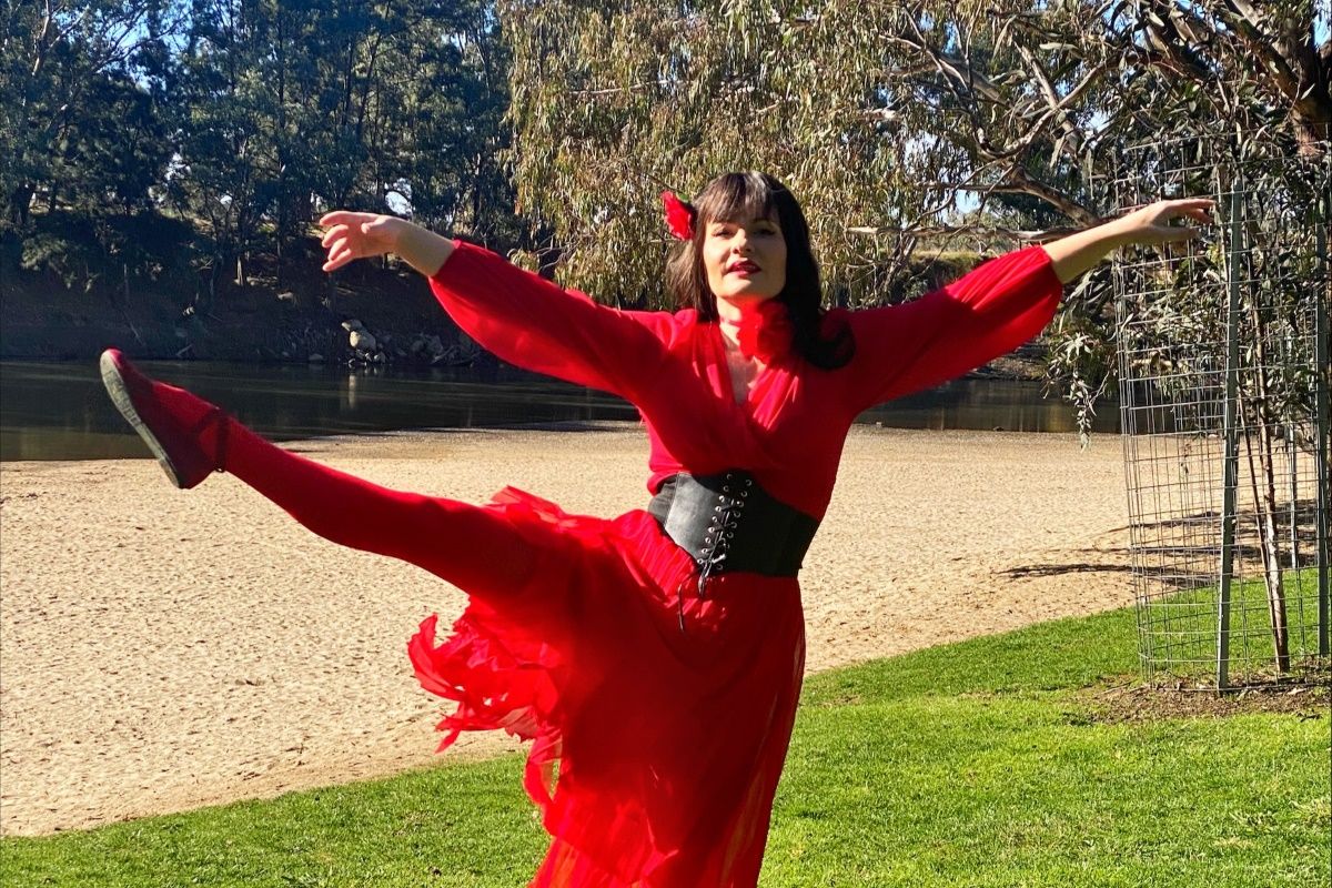 Local dance instructor Hayley Allen-Freeman dressed as Kate Bush in 'Wuthering Heights'