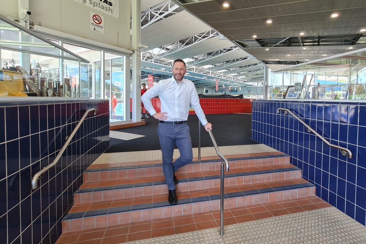 A Council staff member stands inside the Oasis facility.