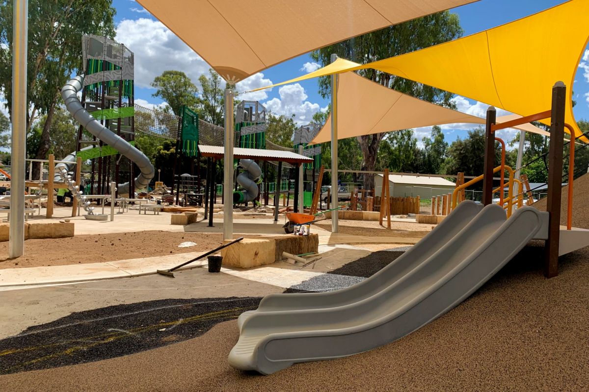 Playground Slide and shade sails