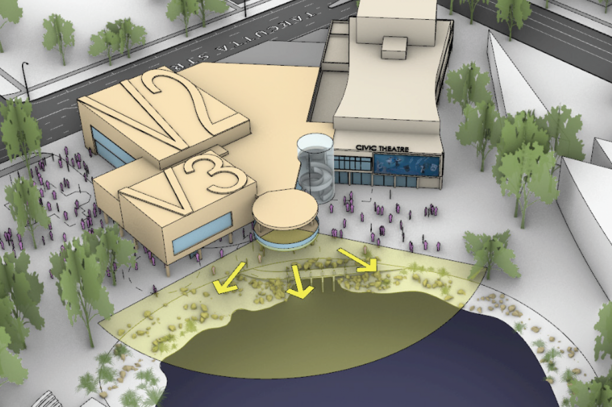 A concept artwork of new venues that may be added to a theatre building. 
