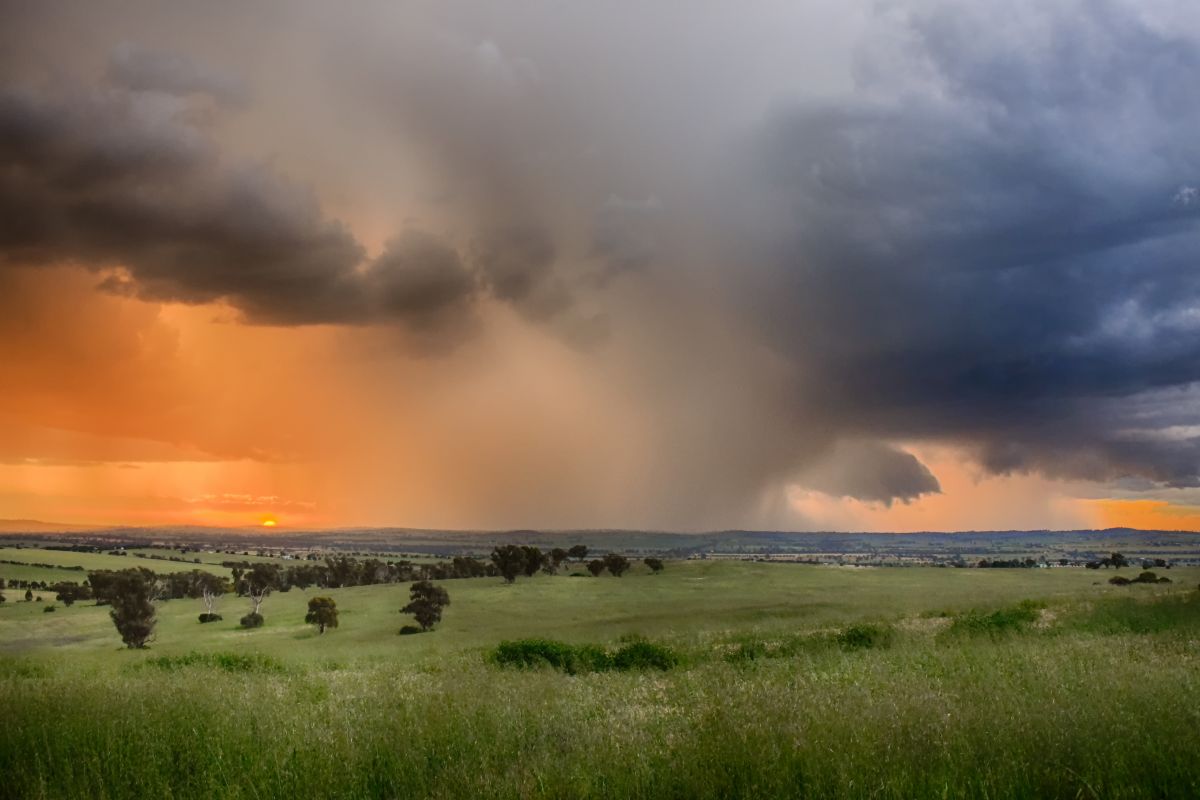 Landscape photograph of storm on valley