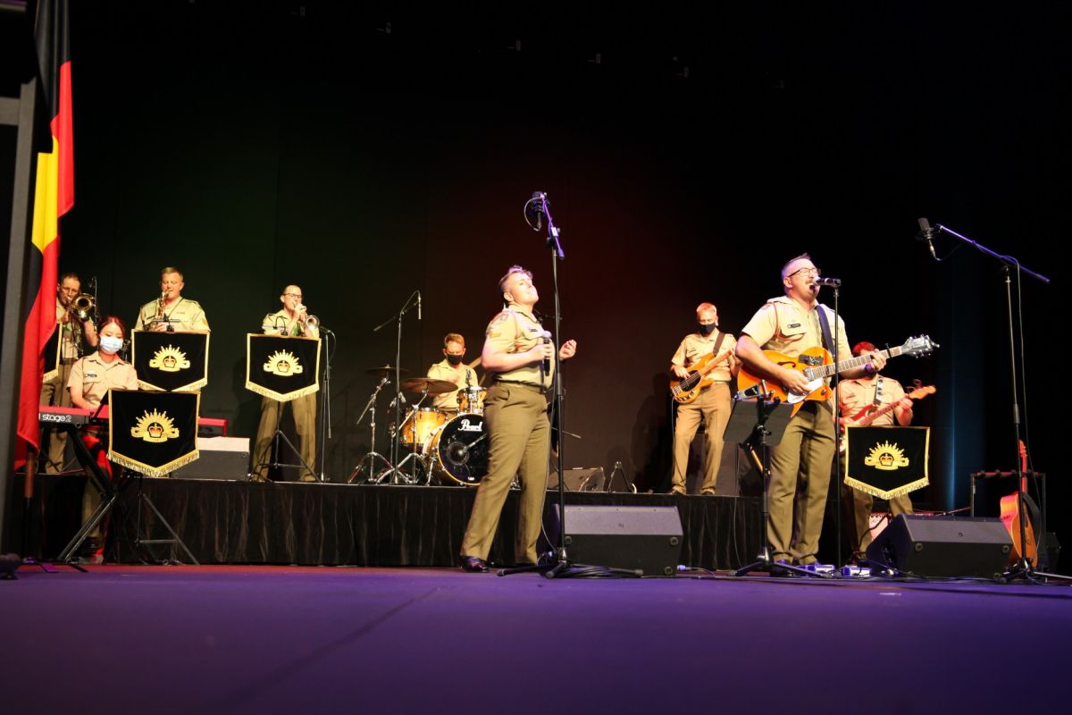 Australian Army Band members on stage