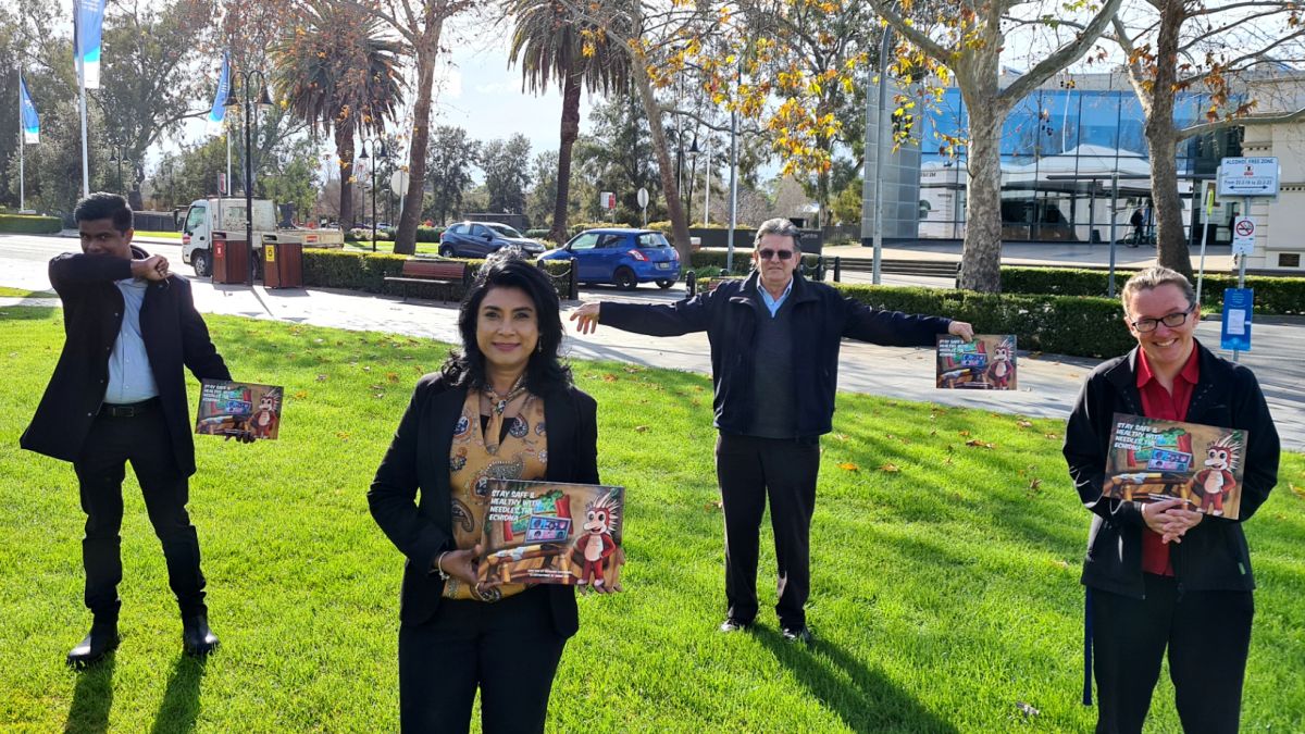 Environmental Health Officer Uvindu Warnakulasooriya, Environmental Health Coordinator & author Sharomi Dayanand, and Environmental Health Officers Geoff Lang and Kate Barraclough.