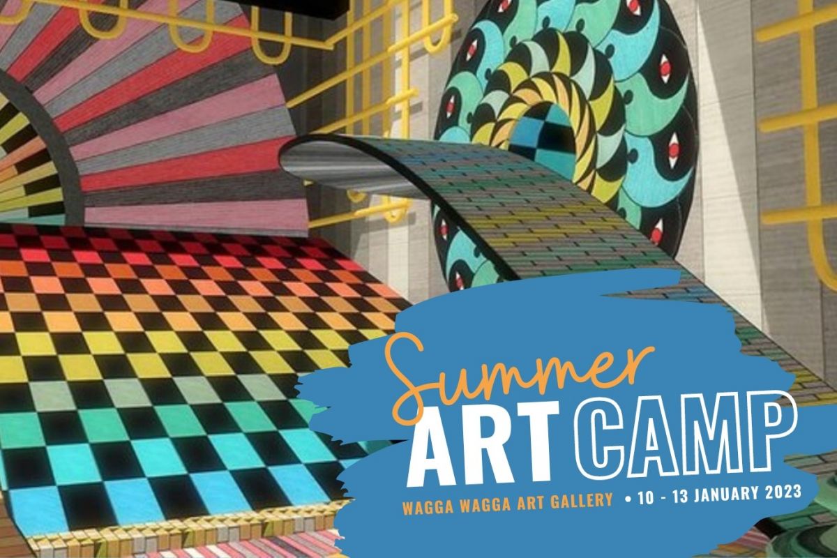 Art camp promotional image with dates
