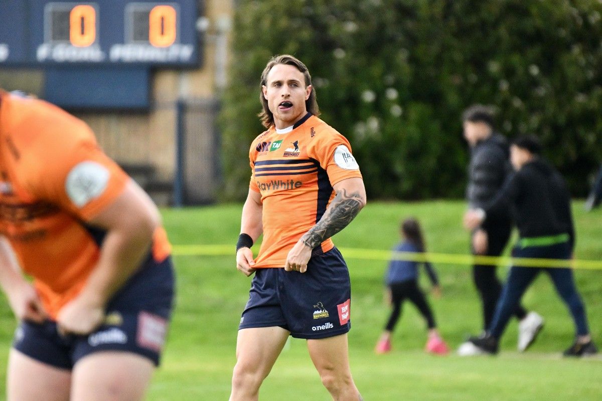 Rugby player with Brumbies during training session