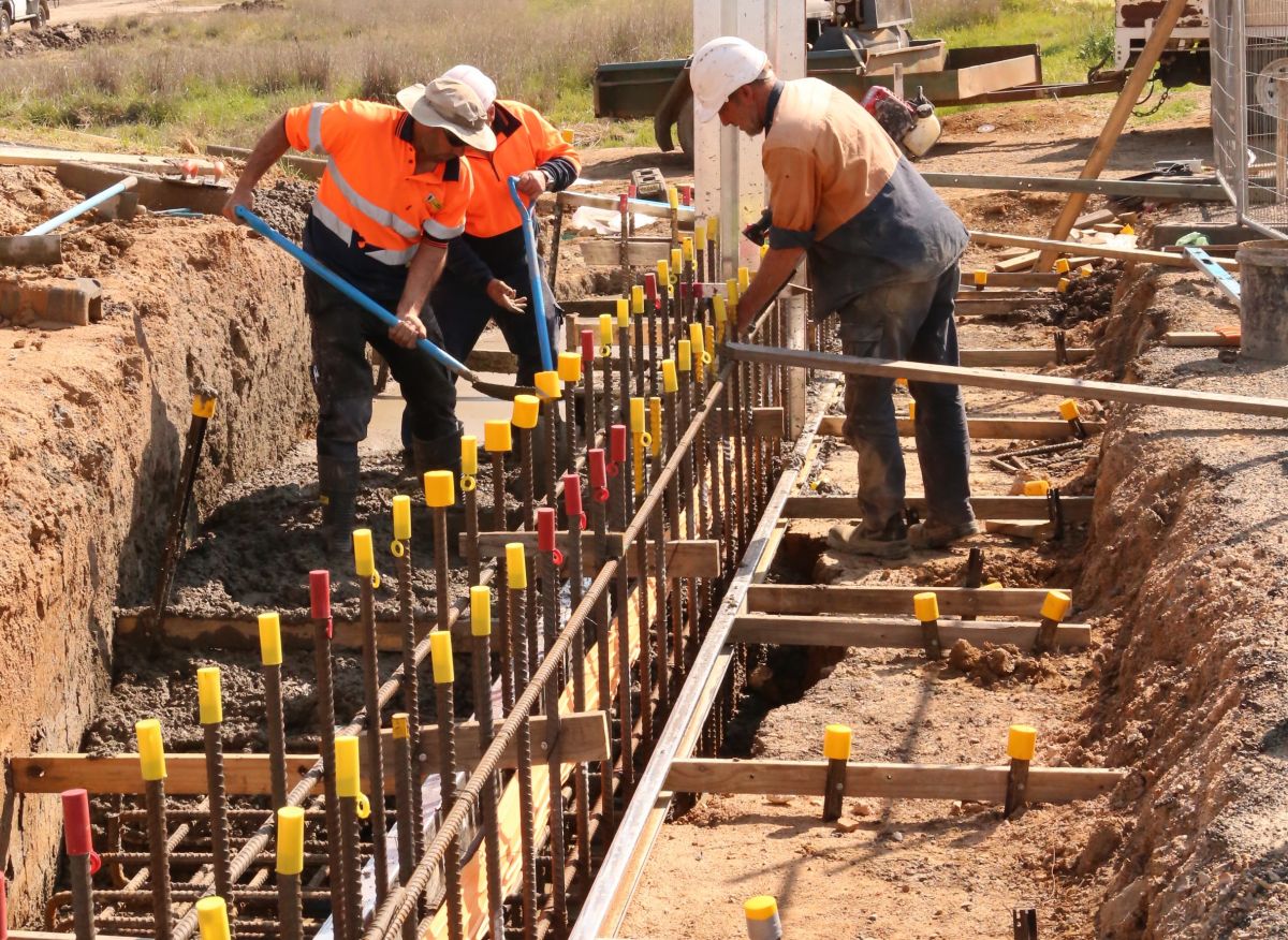 building workers on construction site