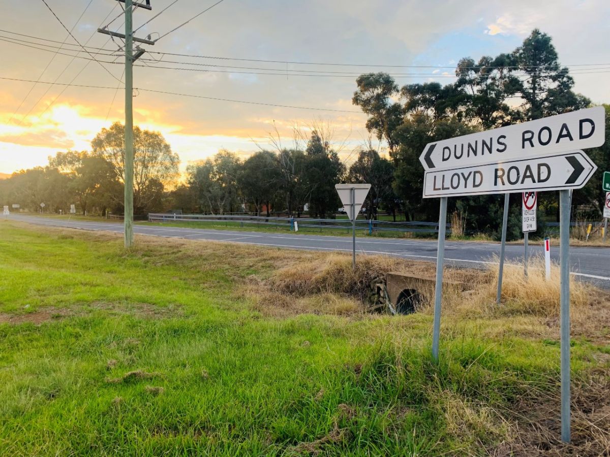 Road closed signs on Dunns Road