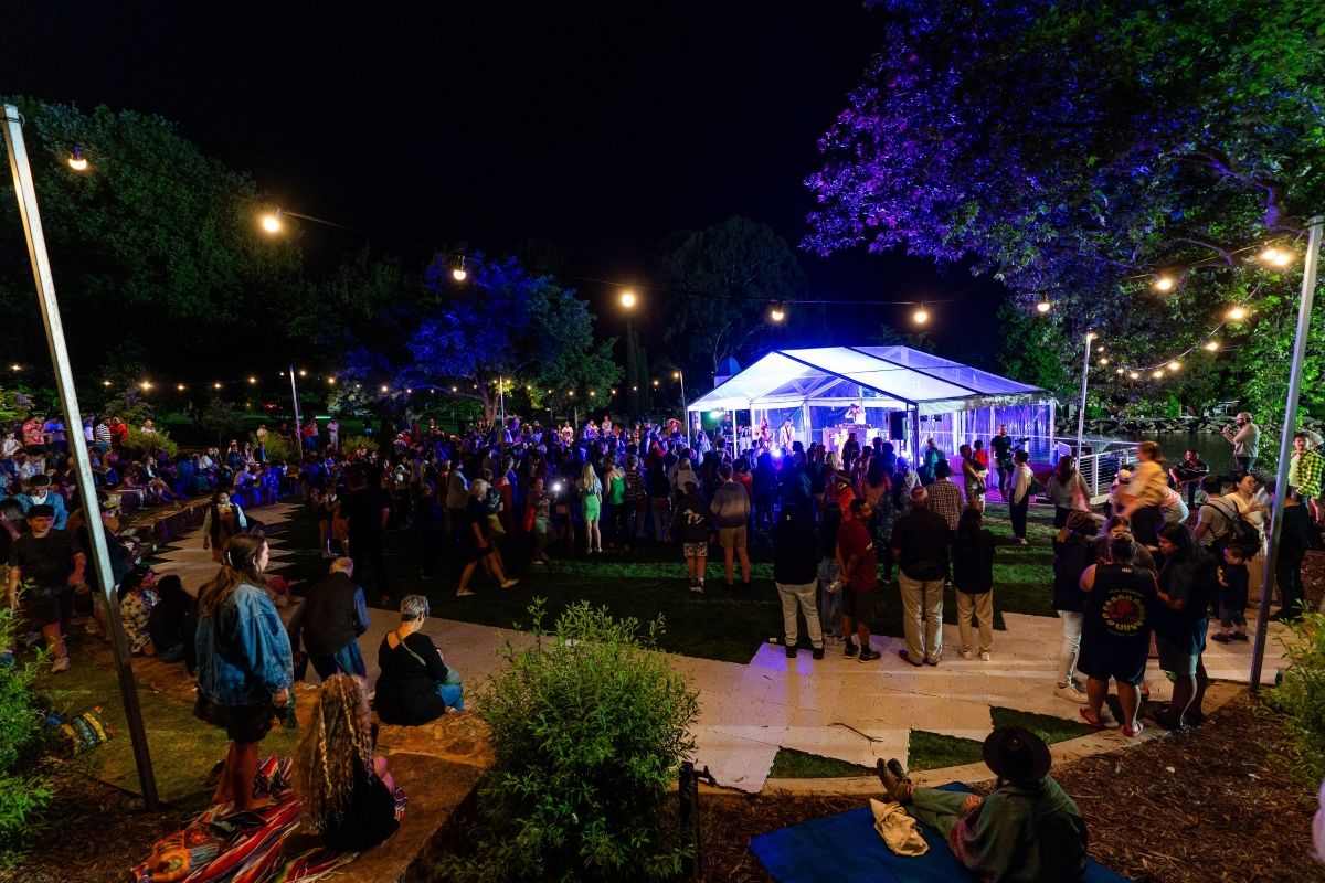 Night time crowds at Fusion Botanical 2023