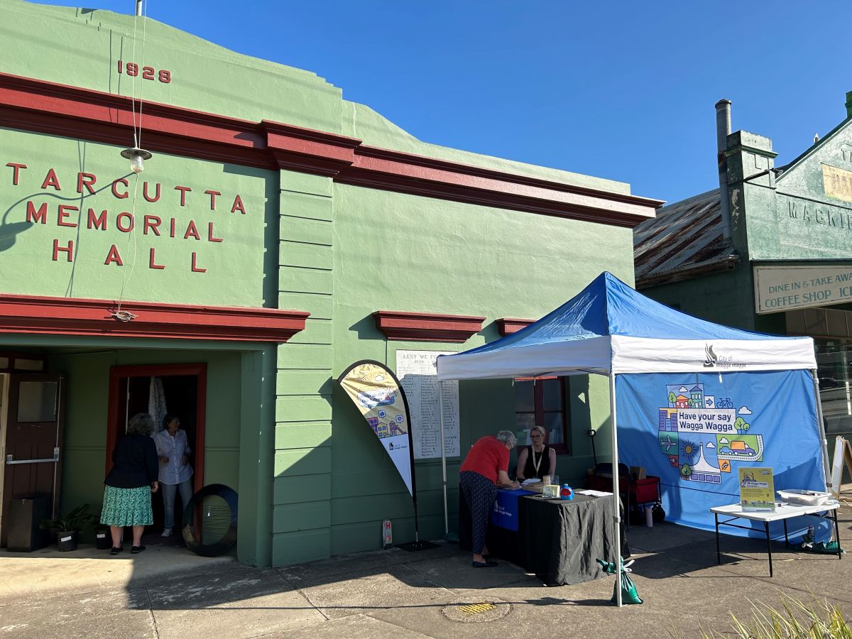 Council pop-up stall at the Tarcutta Markets in February, 2024. 