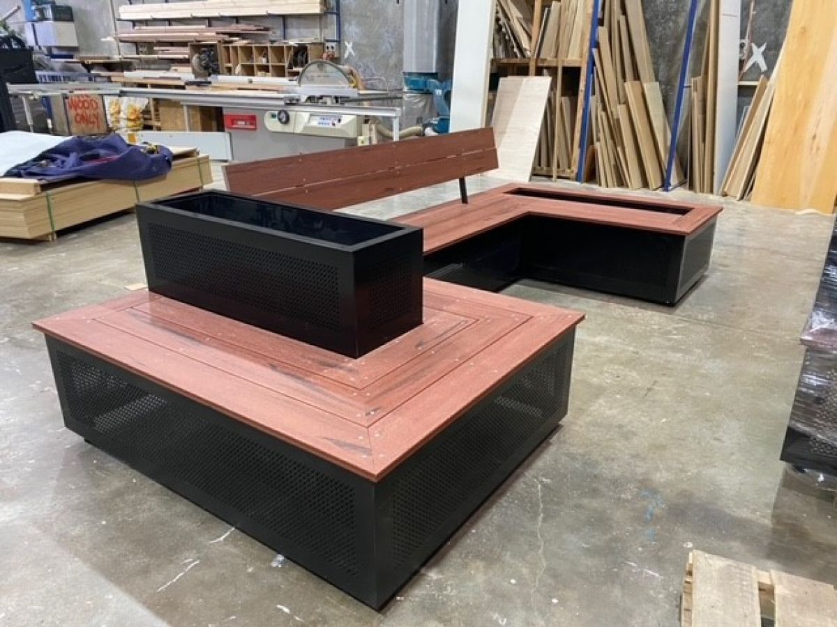 Wooden seating for Parklet 