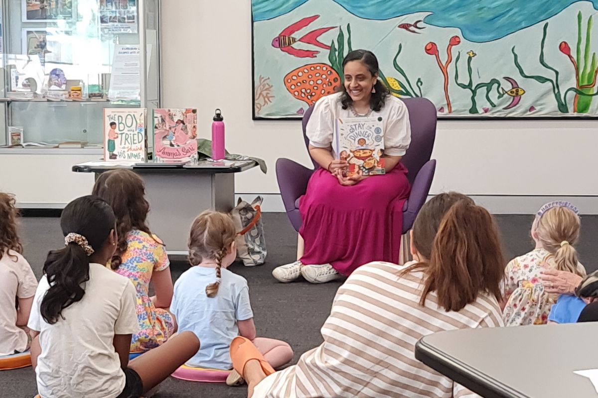 Sandhya Parappukkaran reading at library, 21 January 2025