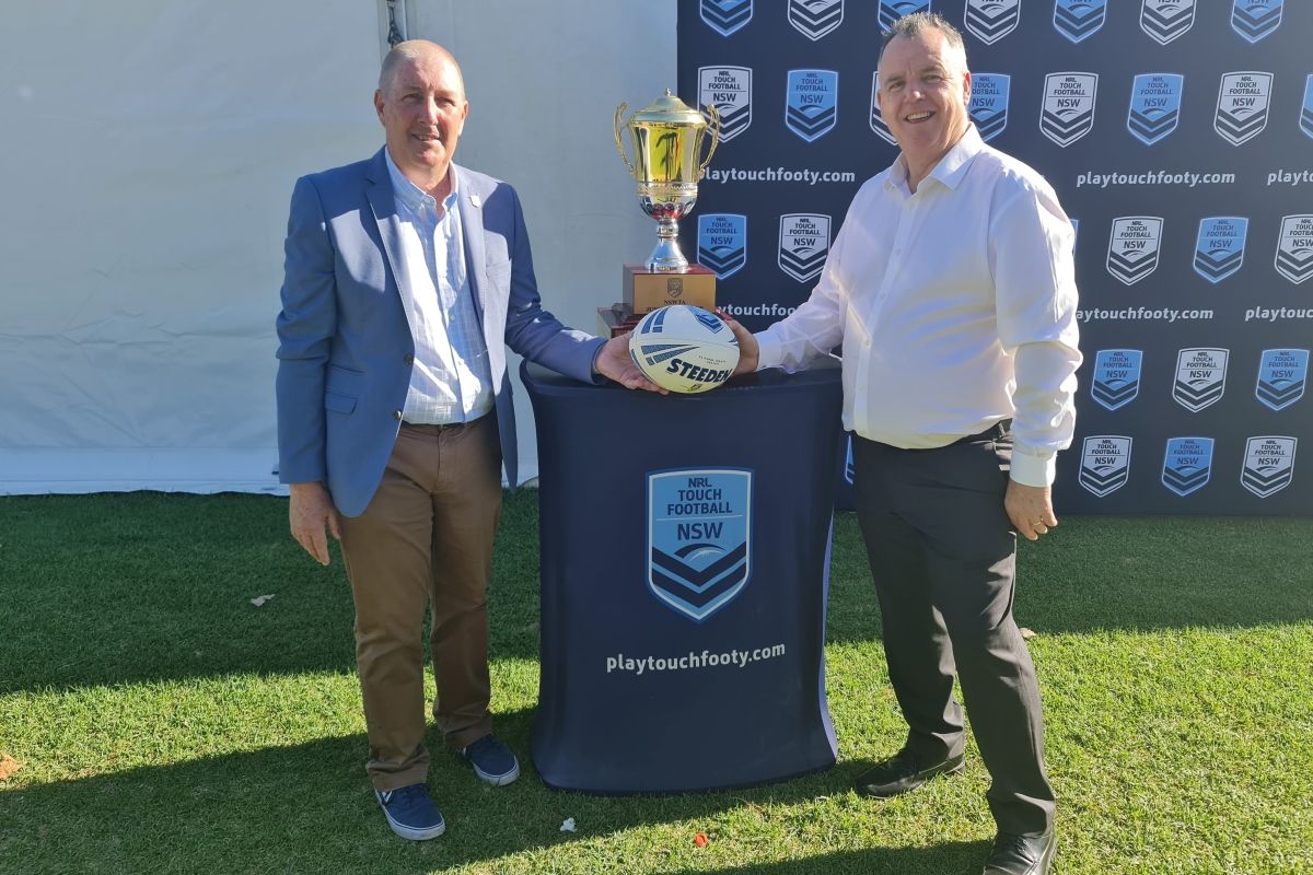 NSWTA General Manager Dean Russell and Mayor of the City of Wagga Wagga Councillor Dallas Tout launching the seventh Junior State Cup Southern Conference carnival in Wagga Wagga.