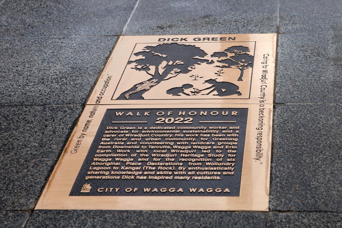 Walk of Honour plaque in paving