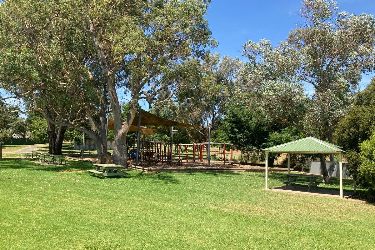 Playground with shade sails at rural village