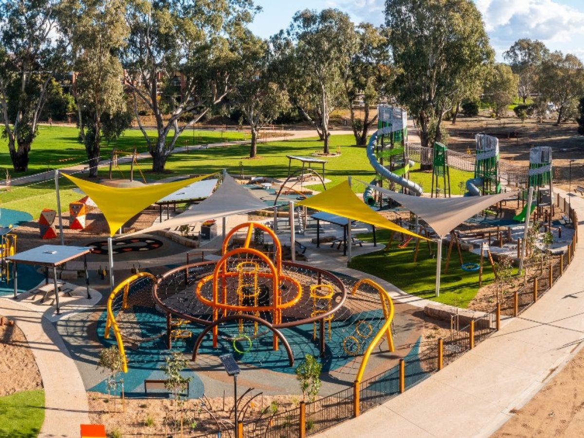 Riverside playground aerial photo