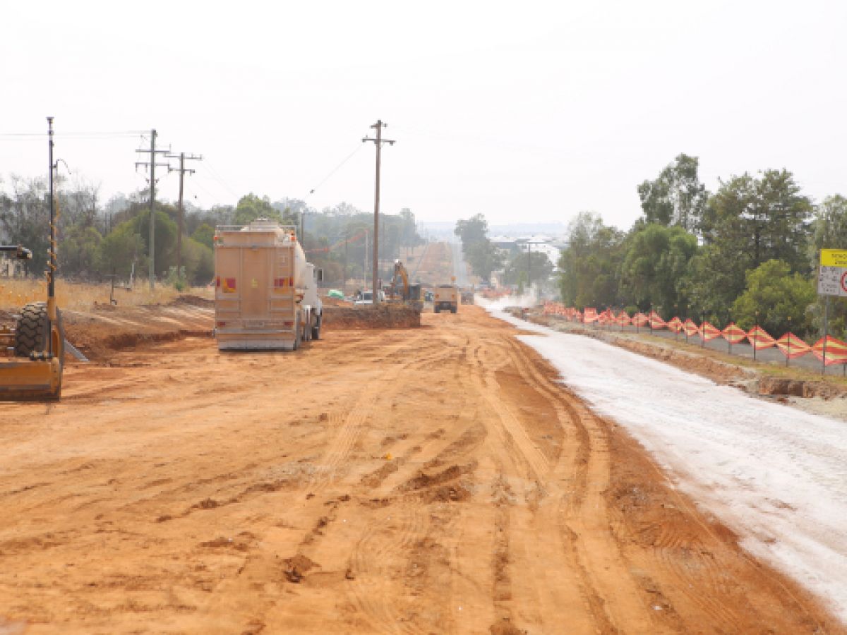 Construction will continue along Farrer Road despite the presence of a power pole.