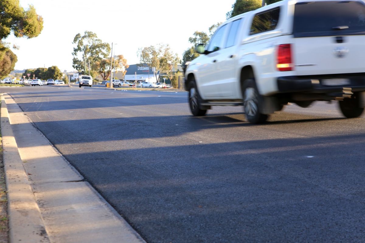 Vehicle on rehabilitated sub-arterial road