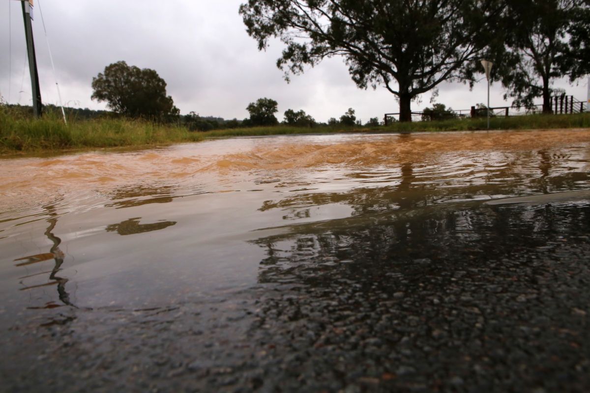 Water over road