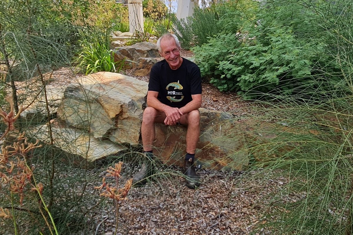 Museum Assistant Matthew Brassil in the MoR garden he designed and helped construct.