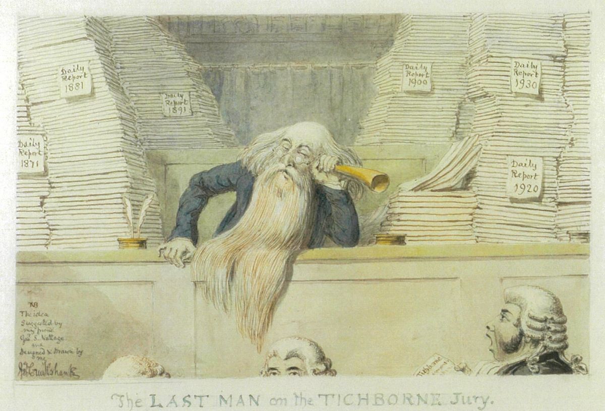 Caricature painting from Tichborne Trials