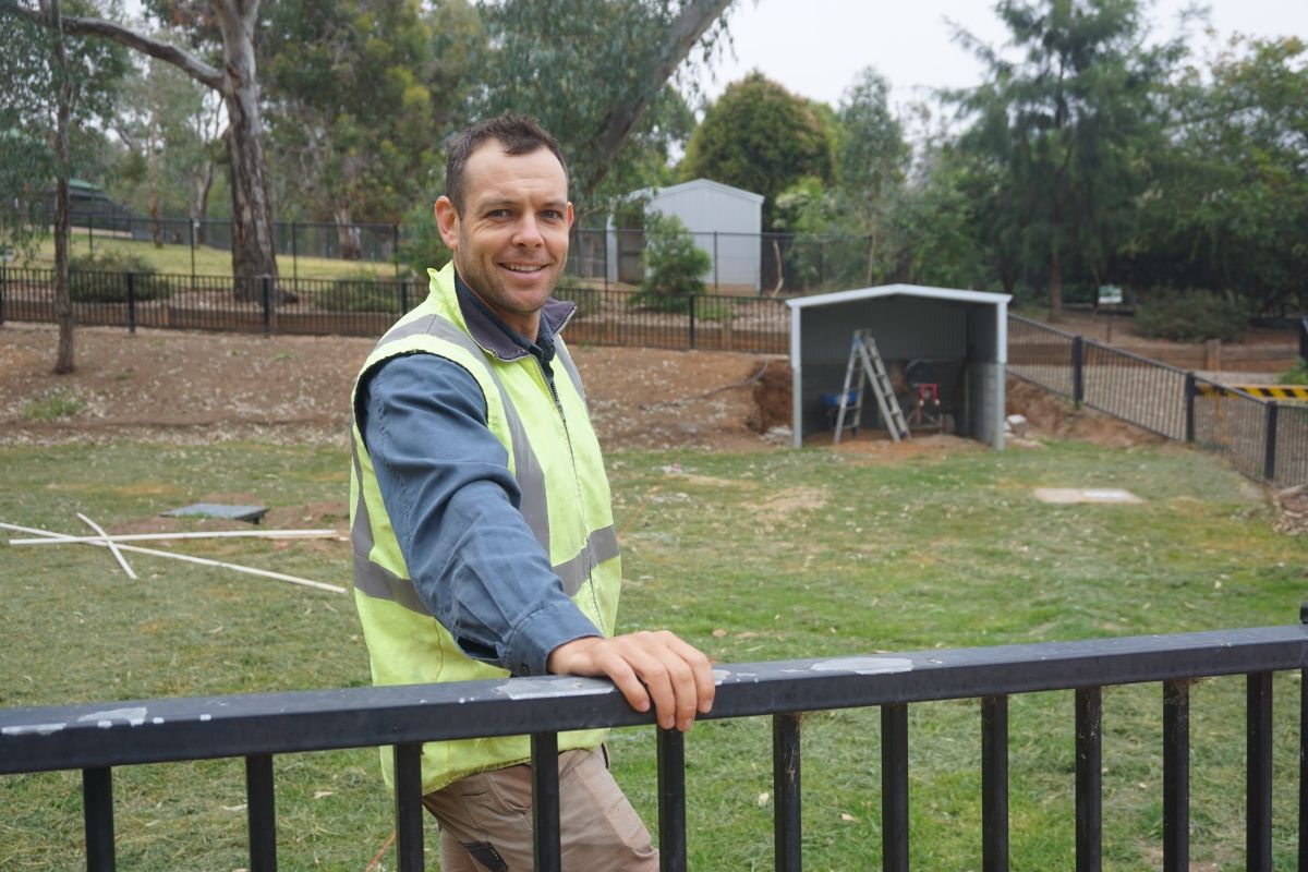 Council’s Team Leader Parks Operations Jonathan Nicoll  in the almost completed new cattle enclosure.