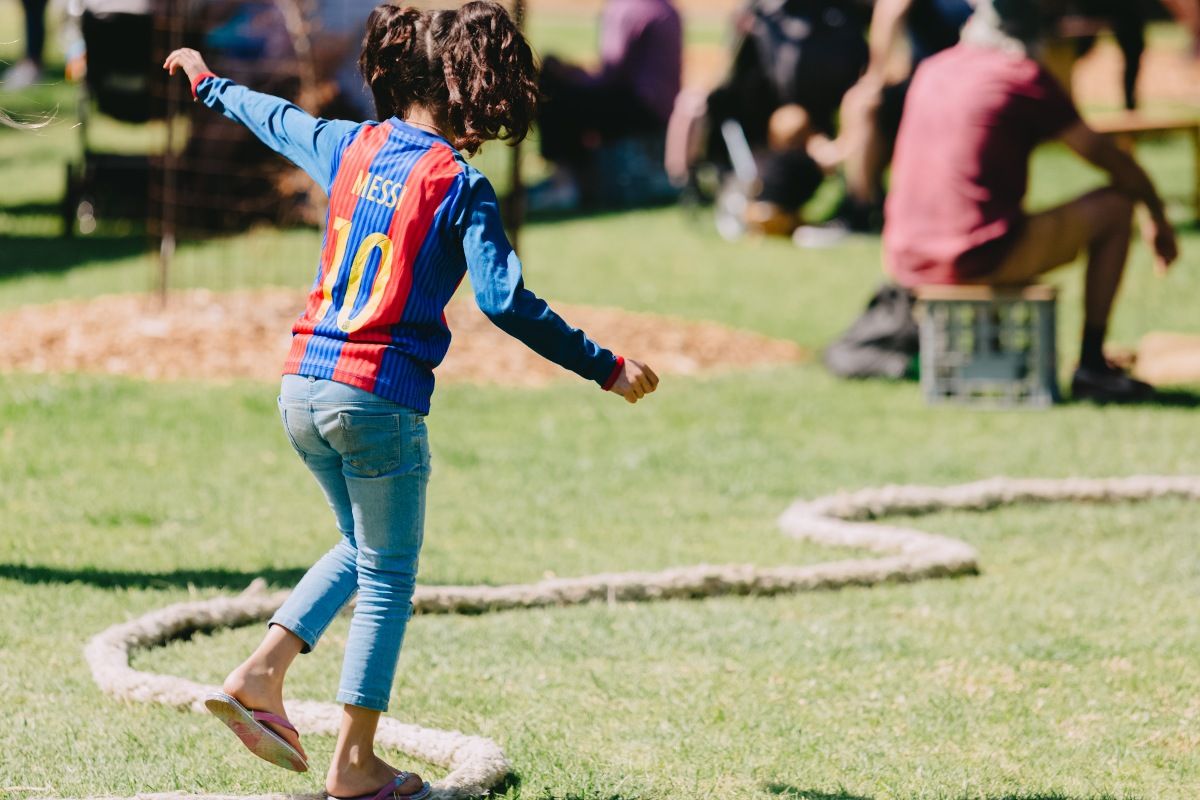 Child playing in park