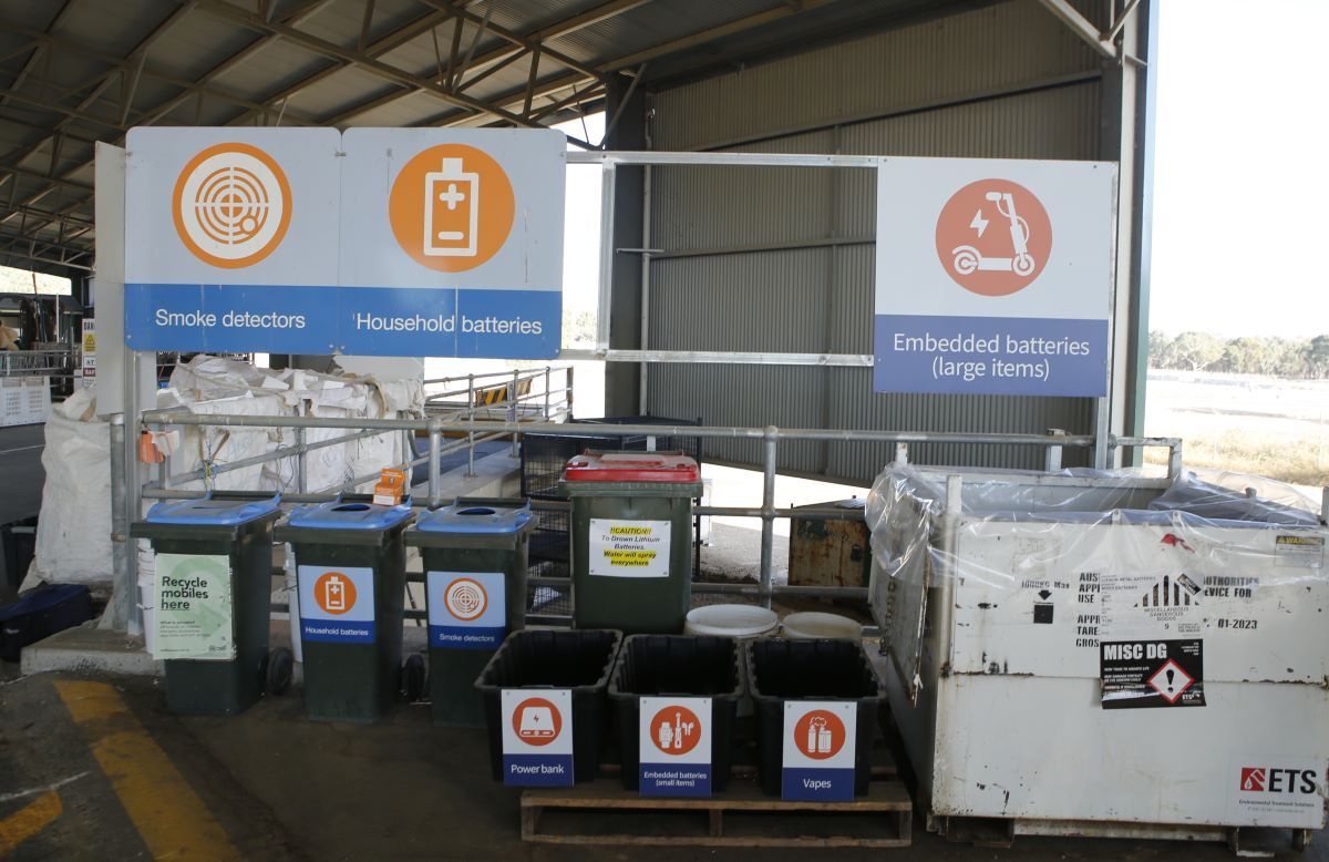 An area at a waste management centre that is dedicated to the recycling of batteries.